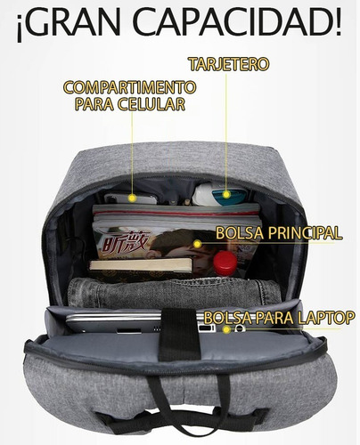 Mochila Con Usb Back Pack Antirrobo Super Calidad