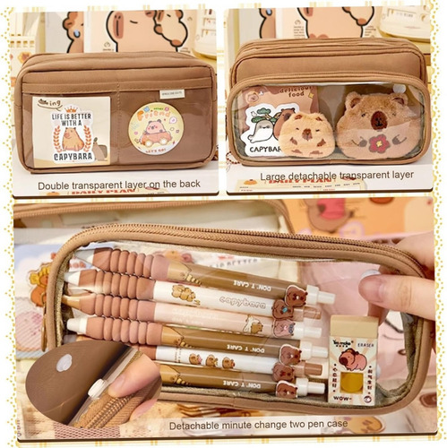 Estuche Para Lápices Capybara, Lindo Estuche Para Lápices Ca