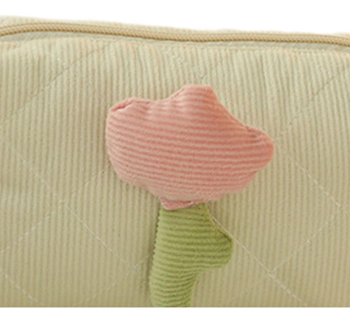 Bolsa De Maquillaje De Tulipán, Bolsa Mango Lateral Beige