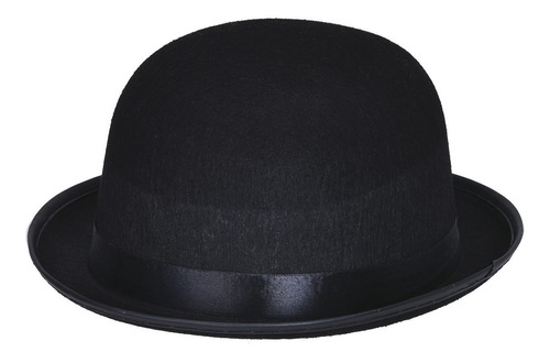 Gorro Sombrero Bombin Chaplin De Tela Negro Cotillon