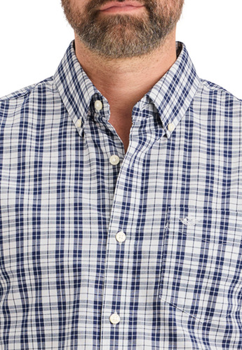 Camisa Hombre Stain Defender Classic Fit Azul Cuadro Dockers
