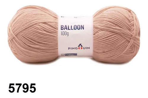 Lã Balloon Pingouin 100g 300mts Tex 333 Crochê Tricô Cor 5795- Macaroon