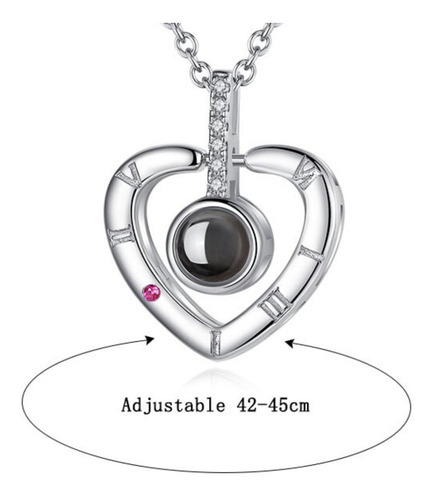 Imagen 3 de 10 de Collar Proyecta Te Amo 100 Idiomas Cadena Y Caja De Regalo