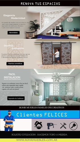 Imagen 2 de 10 de Panel Decorativo Separador De Ambiente Biombo