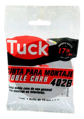 Kit 12 Cinta Doble Cara 4028 Tuk 19mmx5m 422801 Color Blanco