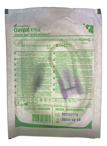 Equipo Compat Ella Spike Set ENFit - Compatível com Bomba de Alimentação