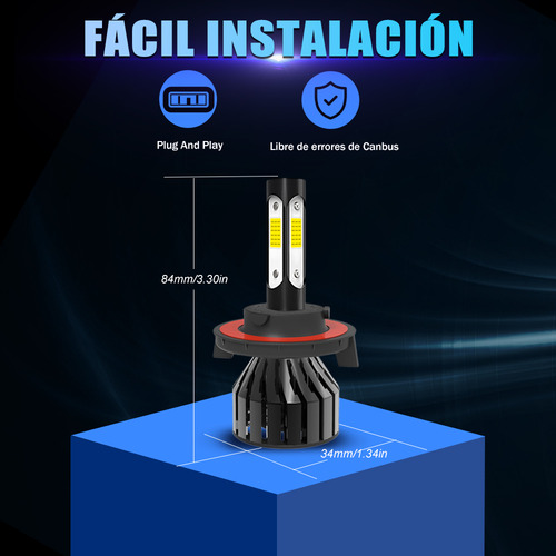 Focos Led 9008/h13 Para Ford/dodge/chevrolet Luz Alta Y Baja