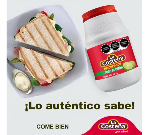 Mayonesa La Costeña C/jugo De Limón 3.600 Kg Super Precio!!!