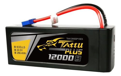 Batería Lipo Tattu Plus 6s 22.2v 15c 12000mah Conector Ec5