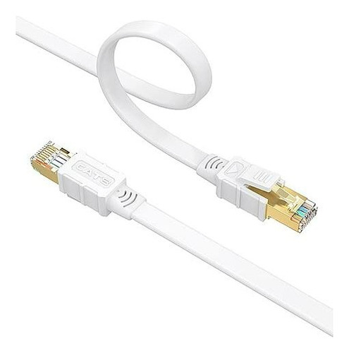 Ethernet Cable De Red Cat-8 Blanco - 2metros