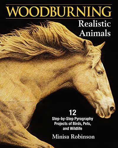 Book : Woodburning Realistic Animals 12 Step-by-step...