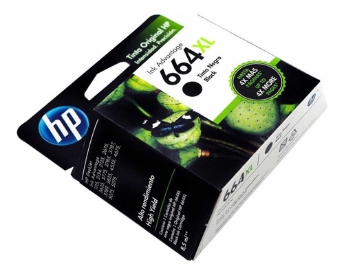 Imagen 3 de 4 de Cartucho Tinta Hp 664xl Negro Original F6v31a