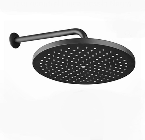 Kit Ducha Minimalista 22.5cm + Tubo De Sujeción Negro Mate