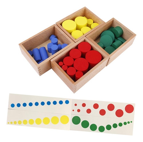 Cilindros De Colores Montessori Para Desarrollo Temprano,