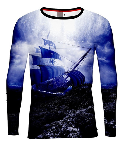 Playera Jersey Pesca Barco Velero Arrecife Mar Agitado