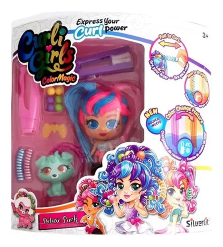 Curli Girls Color Magic Muñeca Con Accesorios Deluxe Pack 