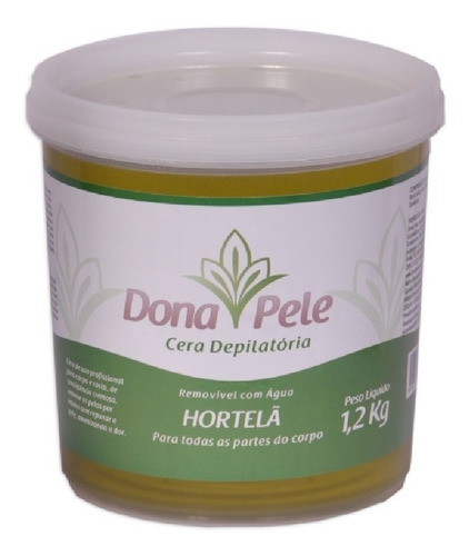 Cera Depilatória Dona Pele Hortelã Hidrossolúvel 1,2kg