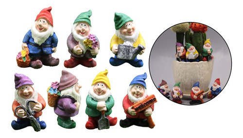 Siete Enanos Al Aire Libre Gnomos Jardín Estatua Hadas