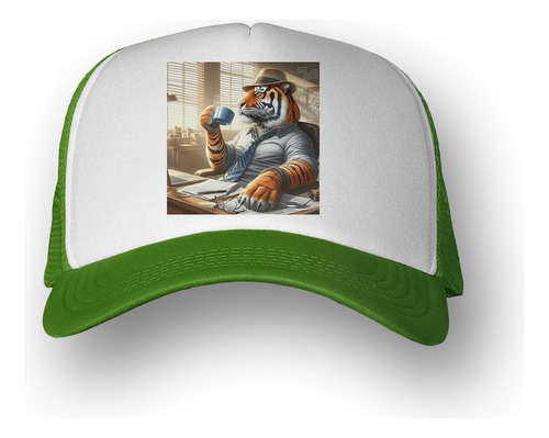 Gorra  Tigre Pensativo Oficina Trabajo Work