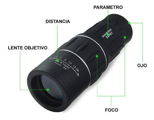 Imagen 3 de 10 de Monocular Hd 16x52 Profesional Lente Pro Bak4 Waterproof