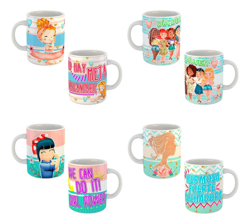 10 Plantillas Editables Para Sublimar Tazas Dia De La Mujer