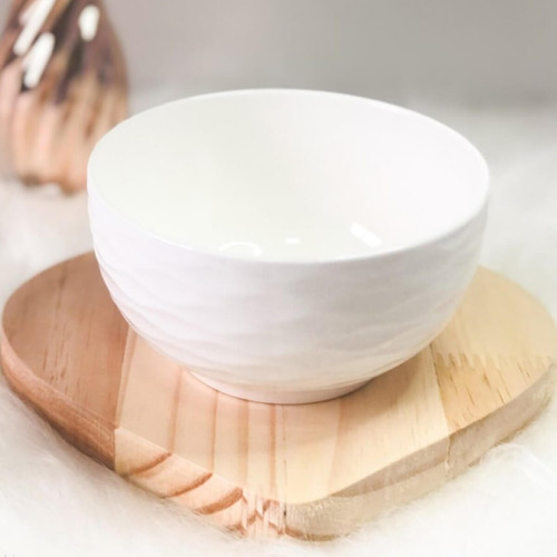 6 Tigelas De Porcelana Brancas Lyor 400ml Bowls Açaí Sobreme