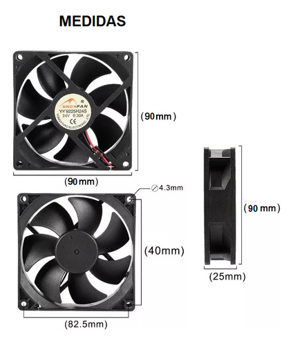 Ventilador Refrigeración Cpu 4pin Pc Silencioso Dc 12v 90mm Sin Color