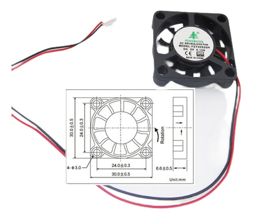 5 Enfriamiento Brushless Dc Fan 30x30x6mm 3006 11blade 5v 0.