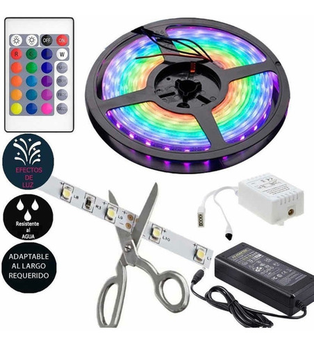 Tira Led Rgb 5050 Más Foco Lámpara Led Con Control Remoto
