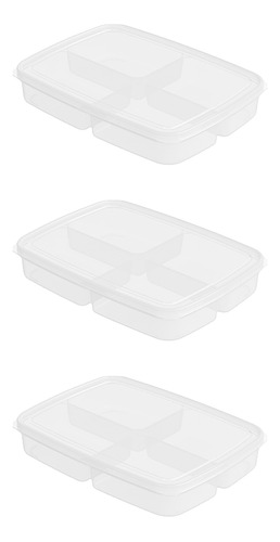 Caja De Almacenamiento Para Frigorífico Con Tapa, 3 Unidades