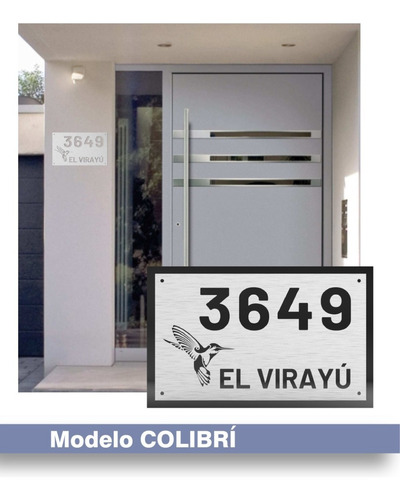 Imagen 6 de 10 de Placa Identificacion Domicilio Personalizada Acero Inox.