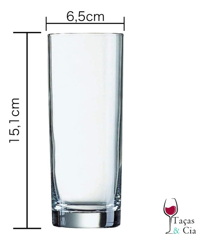 Kit 6 Copos Suco Cristal Titânio Longo Bohemia Barline 300ml