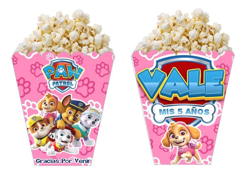 Cajitas Pochocleras Personalizadas, Pack X25 Paw Patrol Nena