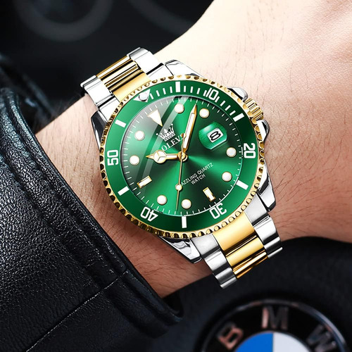 Reloj Elegante De Lujo Olevs Submariner Hulk