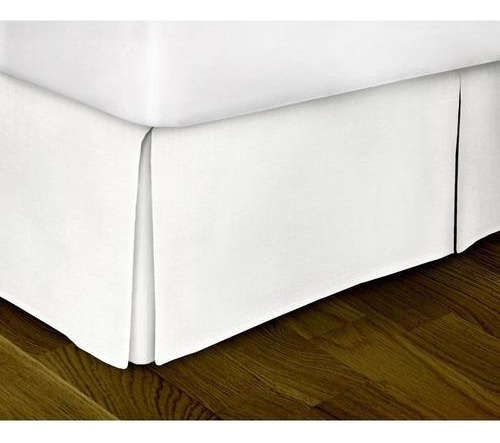 Funda Para Base De Cama 2 1/2 Plazas Smdec Cubre Sommier Batista Blanco Expandible Hasta 190cm Largo X 150cm Ancho X 35m Alto