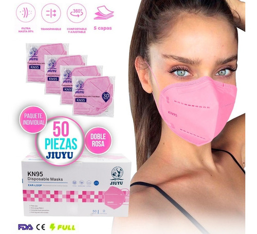Tapabocas Kn95 Cubrebocas 5 Capas Reutilizable Certificado