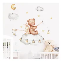 Comprar Lindo Oso Y Conejito En Las Nubes Decoración De La Guardería