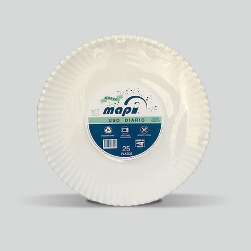 Plato De Cartón Redondo N°7 Mapi® Biodegradable Pl-eco-33