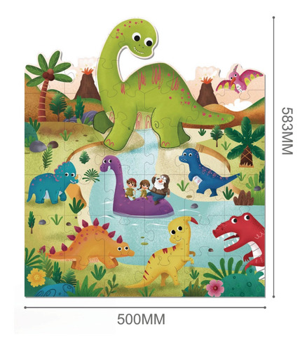 Imagen 3 de 4 de Puzzle Rompecabezas De Dinosaurios