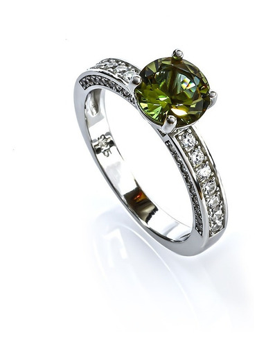 Doble Anillo De Compromiso Corte Redondo Zultanita