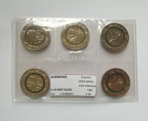 Monedas Mundiales : Alemania Set.5 Mon De 5 Euros 2019 Adfgj