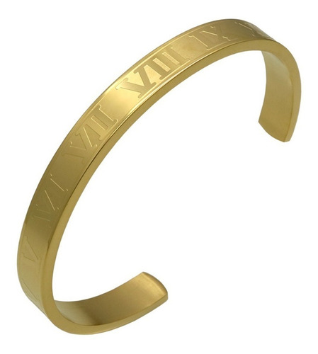 Pulsera Royal Madriz Números Romanos Dorada Titanio