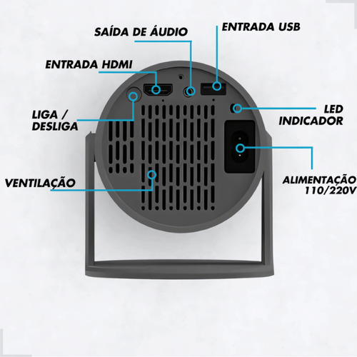Projetor Portátil Mini Data Show Cinema Casa Wifi Bluetooth
