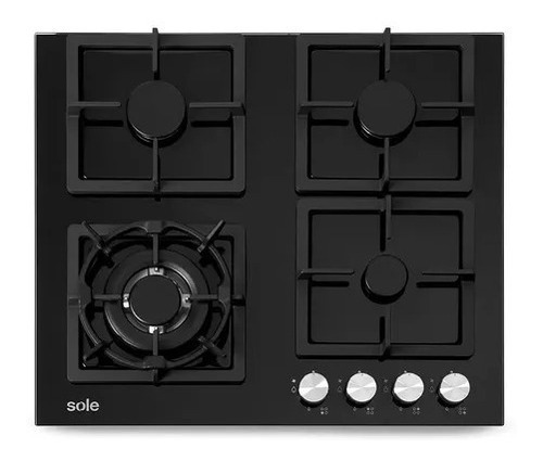 Cocina Sole Empotrable A Gas Negro 59cm Solco040