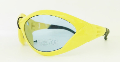 Imagen 2 de 3 de Lentes Para Bicicleta Amarillo Con Lentes Celestes Oferta
