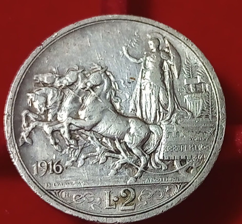 Moneda Italia 2 Liras 1916 R Plata - Vf Ve Iii Km 55 (Usado)