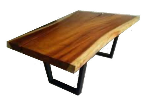 Mesa Con Cubierta De Parota 80x160 Base En Acero