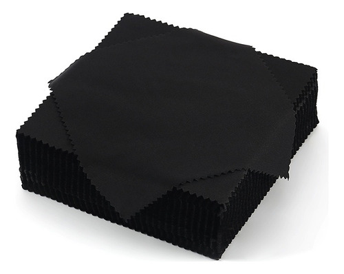 Caja Paño Microfibra Limpieza Lentes 100 Unidades Negro