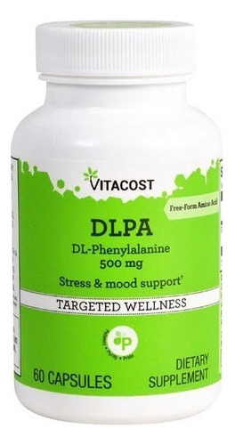 Dlpa Fenilalanina 500 Mg 60 Cáps Calidad Vitacost Original