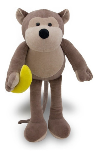Macaco Com Banana De Pelúcia Decoração Infantil 42cm